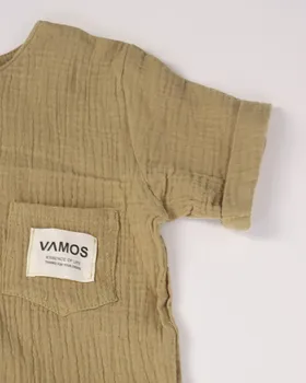 ست تیشرت شلوارک بچه گانه یقه کوبایی 0334