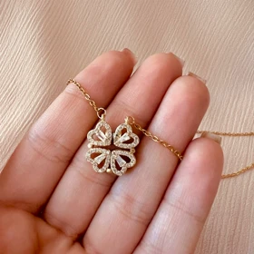 گردنبند مگنتی قلب بازشو استیل