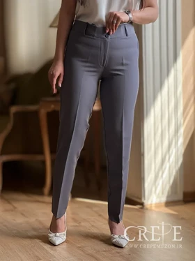 شلوار کرپ کلاسیک جلوزیپ قد 100