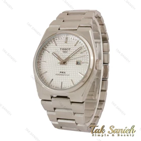 ساعت تیسوت PRX مردانه نقره ای صفحه سفید Tissot-5142-G