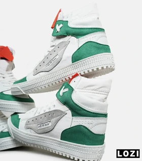 کفش کتانی ساق‌دار سفید سبز OFF WHITE