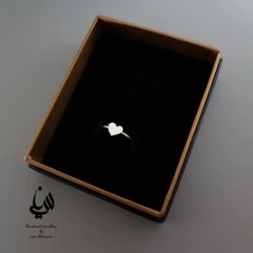 انگشتر نقره قلب بزرگ