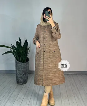 پالتو بلند دکمه دار گلرخ