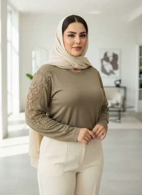 شومیز گیپوردار مدل سوگل کد 50271