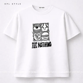 تیشرت باکسی 100٪ پنبه طرح ضد اجتماع | ضد حساسیت | کد 1426