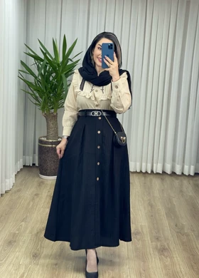 ست سه تیکه (شومیز+دامن+کمربند) کد 2100