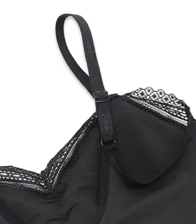 نیم‌تنه کاپ‌دار نخ و دانتل Neev نیو کد 6208 مشکی Black