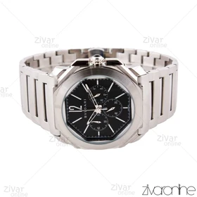 ساعت بولگاری مردانه سه موتوره نقره ای صفحه مشکی 103221