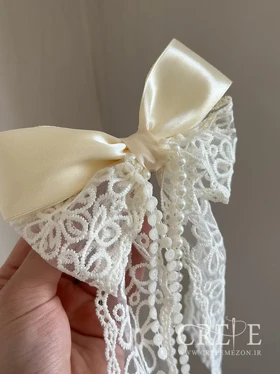 گیره پاپیون دانتل با مروارید