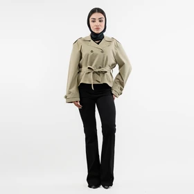 ترنچ کت دبل برست اورسایز زنانه - 62251174