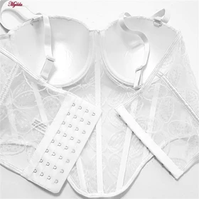 سوتین فنردار مدل پولکی بلند رنگ سفید ماییلدا کد 5303-007