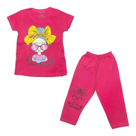 ست تیشرت و شلوار دخترانه مدل PJ1170