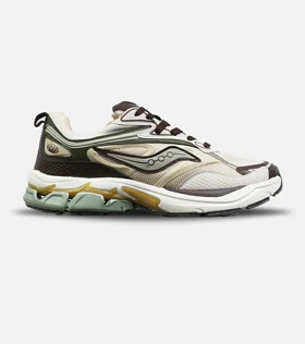 کفش کتانی مردانه و زنانه کرم سبز Saucony pro grid omni 8 مدل 8812