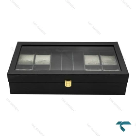 باکس ساعت مچی و عینک چندتایی مشکی طوسی Watches-Box-8-7816-U