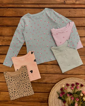 تی‌شرت آستین بلند نخ‌پنبه h&m