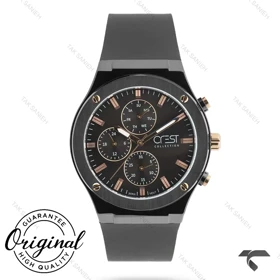 ساعت کرست مردانه 6315-1 صفحه مشکی بند مشکی Crest-10972-G