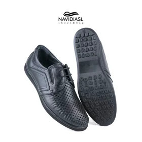 کفش مردانه چرم اداری و روزانه تابستانی طبی کد 7064025