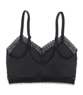 نیم‌تنه کاپ‌دار نخ و دانتل Neev نیو کد 6208 مشکی Black