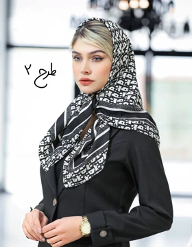 روسری ابریشم توییل مشکی 3511