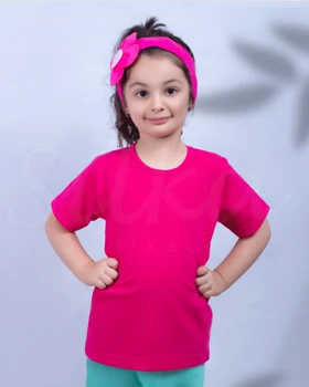 تیشرت دخترانه نیم آستین ساده