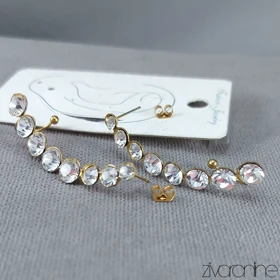 گوشواره مدل بلوتوثی نگین‌دار طلایی 20038