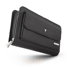 کیف دستی مردانه چرم یلسان مدل آریا کد 017-HRM (مشکی)