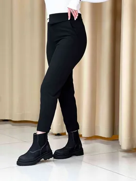 شلوار پارچه ای مام فیت مشکی 180304