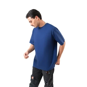 تیشرت مردانه آبی نفتی زیگ zig مدل basic