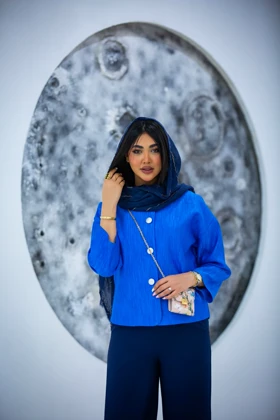 مانتو کتان لمه خطی 4 دکمه