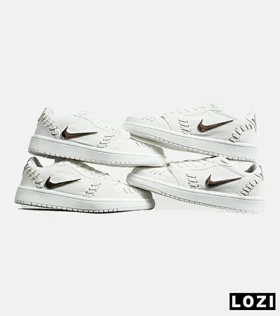 کفش کتانی مردانه و زنانه سفید NIKE jordan 1 low gold