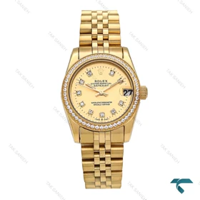 ساعت زنانه رولکس تمام طلایی دورنگین Rolex-6628-L