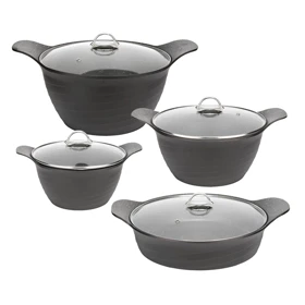 سرویس قابلمه چدن تاپ تفلون مدل موج رویال 8 پارچه