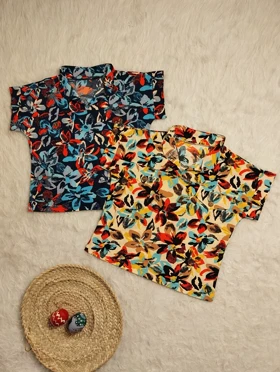 بلوز دو جیب گل‌دار زنانه کد 403098