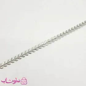 پابند زنانه استیل مدل گندم نقره ای