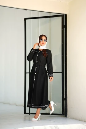 مانتو مشکی بلند ماکسی پرنسسی