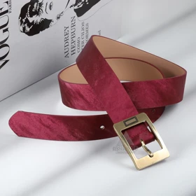 کمربند زنانه پهن Leather Belt BL193 (زرشکی)