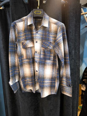 پیراهن پشمی چهارخونه از پارچه پشمی برس خورده با ترکیب رنگی خاص و جذاب _ کد890