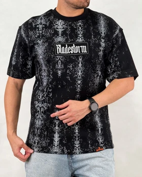 تیشرت مردانه اسپرت مدل لش استورم راه راه رنگ مشکی کد 999104