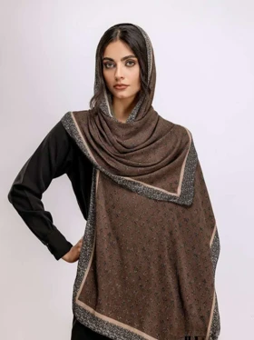 شال نخی پلیسه ریز کد 342 (قهوه ای)