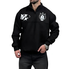 دورس مردانه یقه نیم زیپ مشکی طرح NC