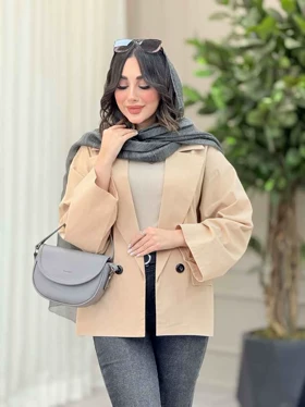 مانتو دو دکمه جیب نما ویدا
