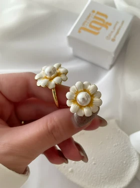 انگشتر تک مروارید بابونه وینیوس