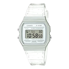 ساعت مچی دیجیتال کاسیو مدل Casio F-91WS-7 بند رزین شفاف