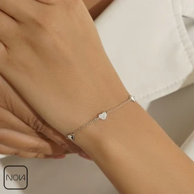 دستبند نقره قلب کد 351284