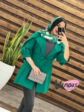 مانتو لینن آستین باله