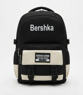 کوله پشتی روزمره فانتزی برشکا Bershka (مشکی کرم)