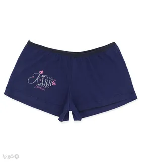 شورت زنانه نیم پا نخی Adak آداک طرح چاپی Kiss Me کد 139