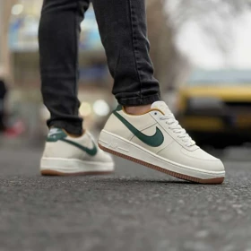 کتانی نایک ایرفورس سفید سبز سایز بزرگ کد 6256