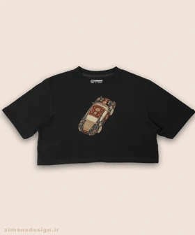 کراپ زنانه طرح ماشین تلفیق با فرش ایرانی