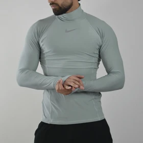 بلوز یقه اسکی ورزشی مردانه نایک مدل mub-8910 طوسی روشن